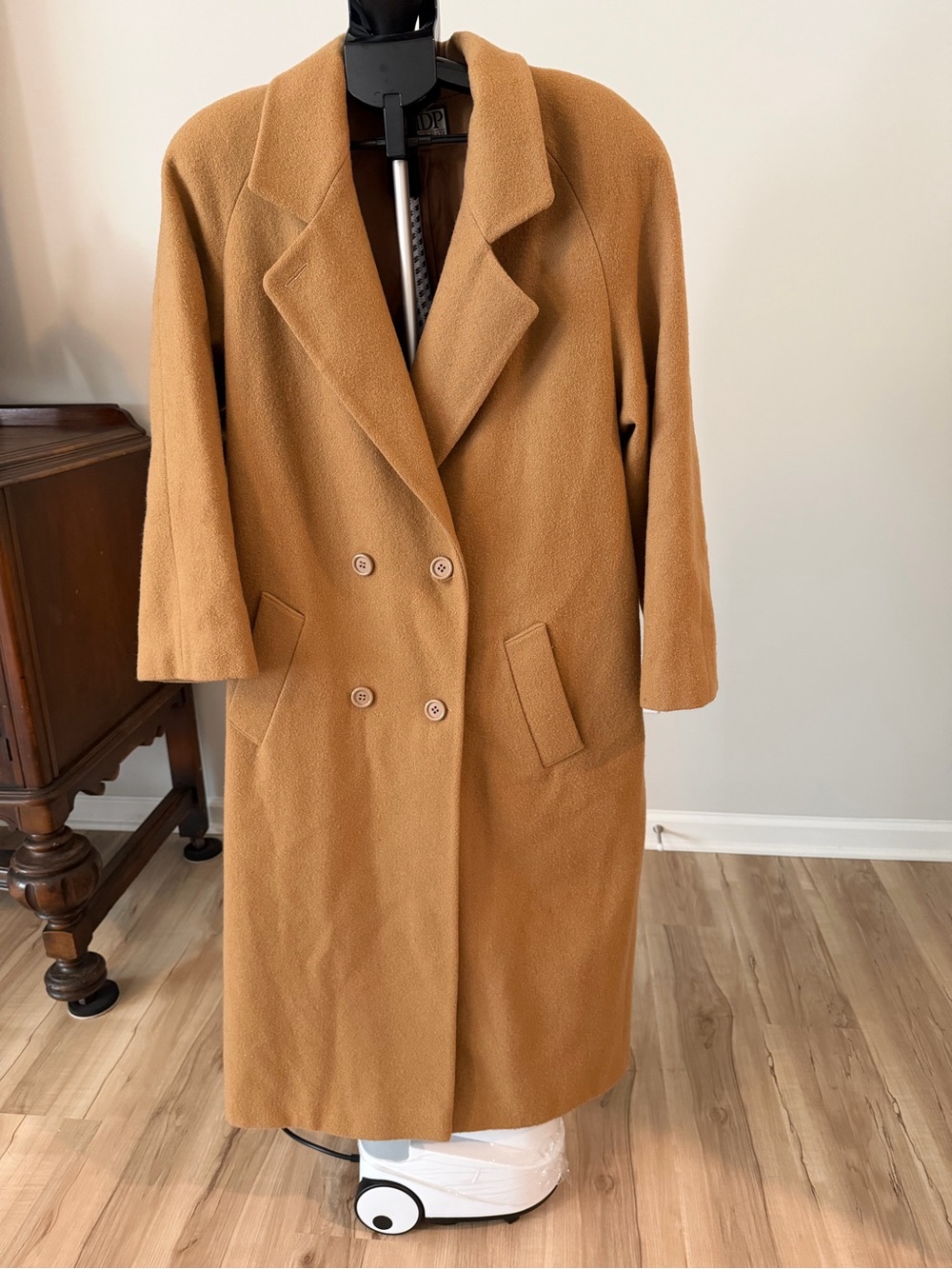 DP Double-Breasted Camel Trench Coat for Women